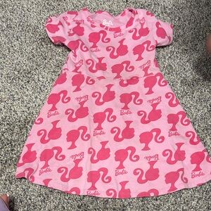 Barbie Pink All-Over Silhouette Fit & Flare Dress